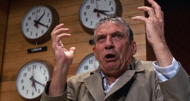 Peter Finch in Network (1976).