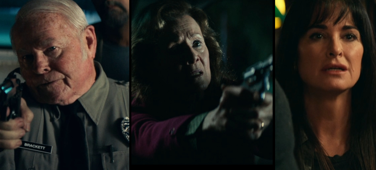 Charles Cyphers, Nancy Stephens, and Kyle Richards in Halloween kills (2021).