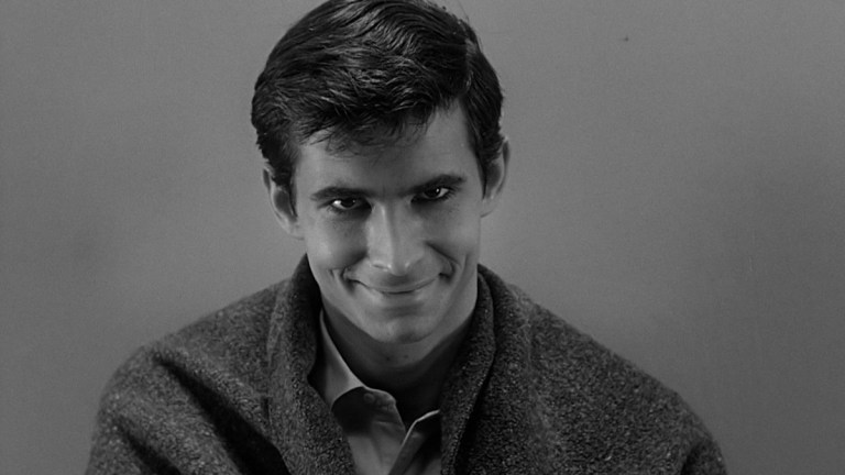 Anthony Perkins as Norman Bates in Psycho (1960).