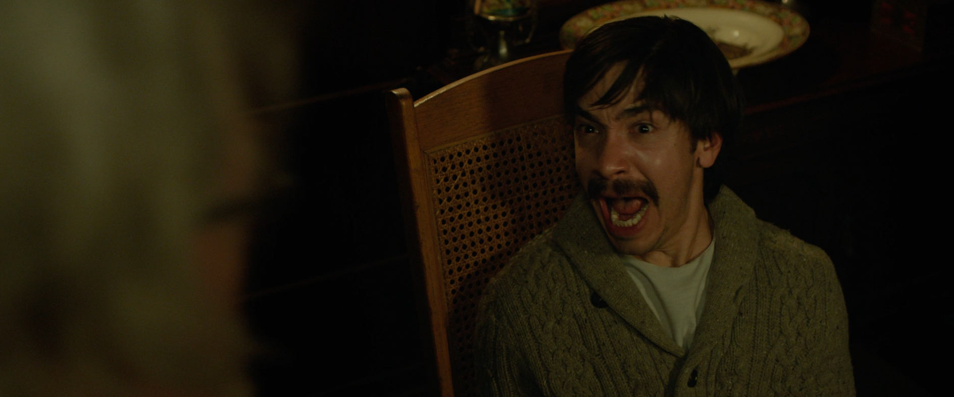 Justin Long as Wallace in Tusk (2014).