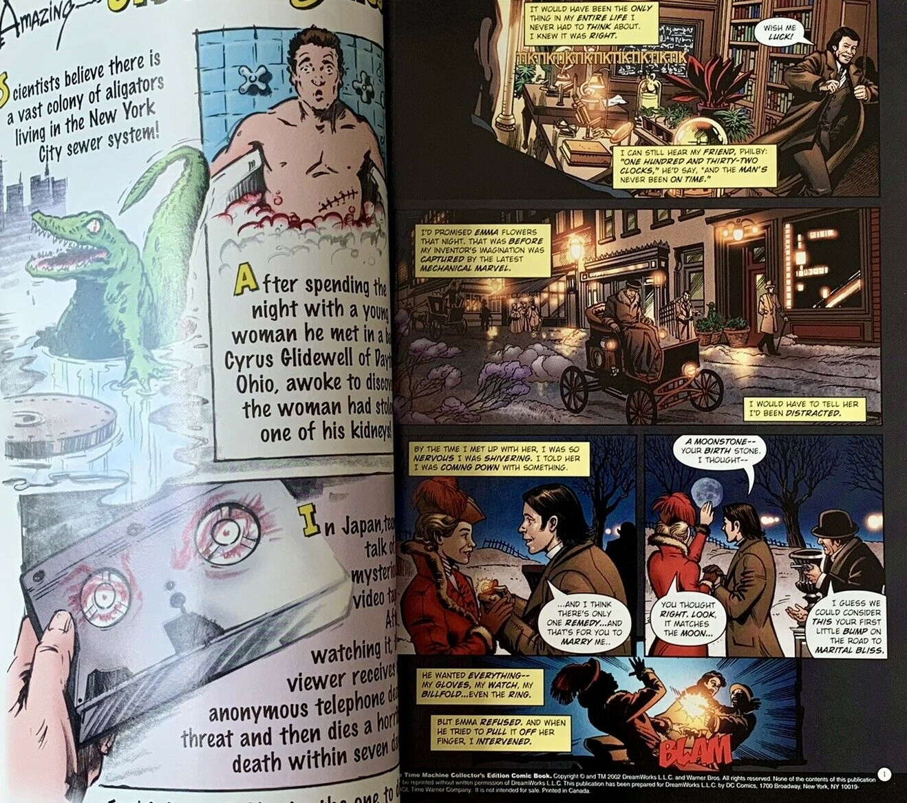The Time Machine comic, featuring a subtle ad for The Ring (2002).