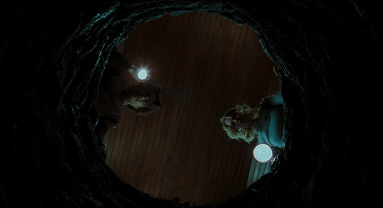 Looking down the well in The Ring (2002).