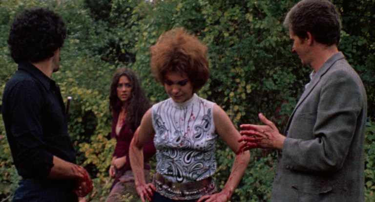 David Hess, Sandra Peabody, Jeramie Rain, and Fred Lincoln in The Last House on the Left (1972).