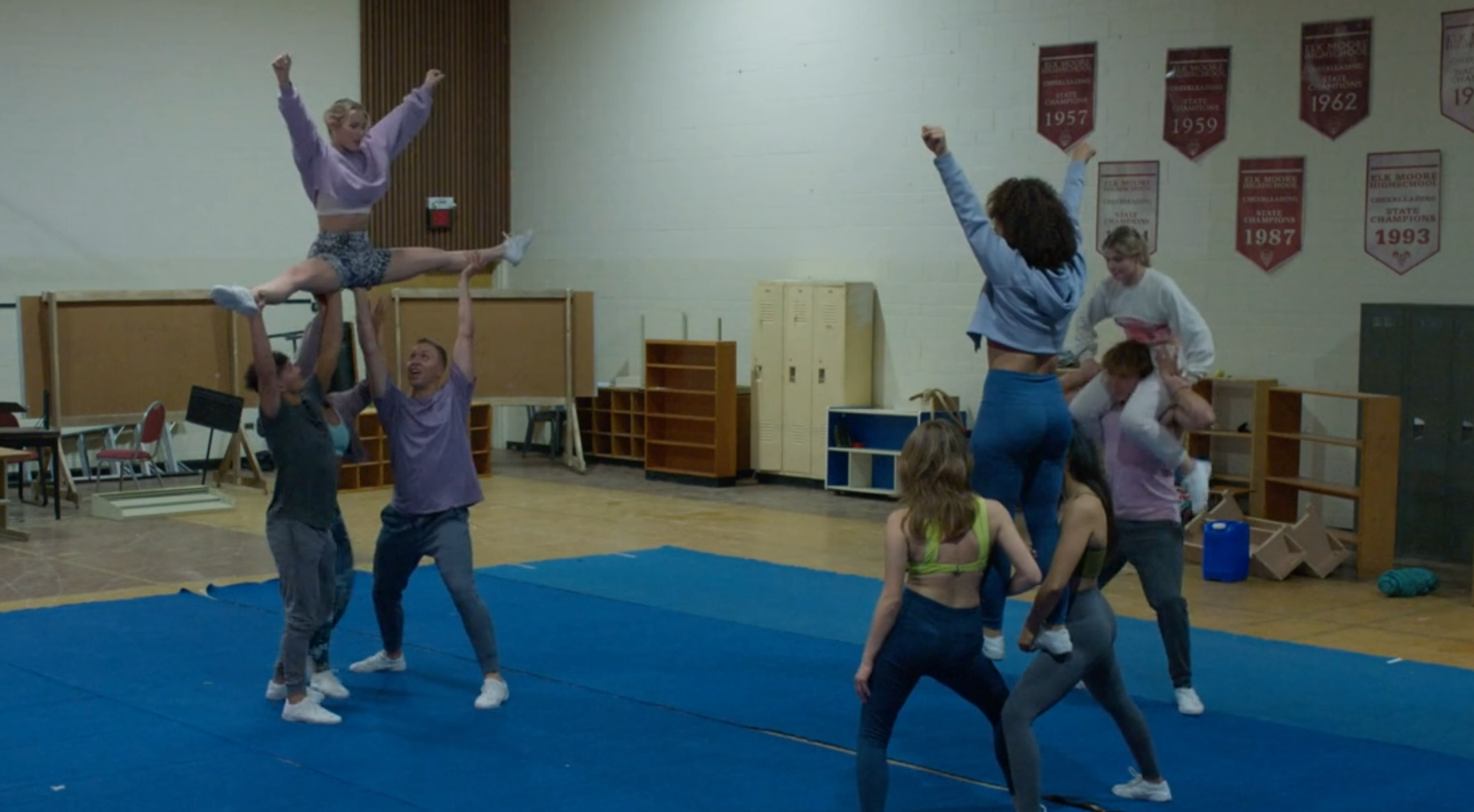 The Diablos practice their routine in Bring It On: Cheer or Die (2022).
