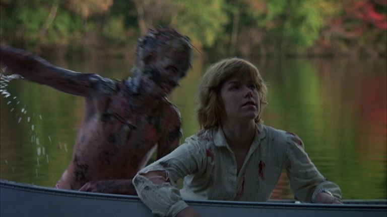 Adrienne King and Ari Lehman in Friday the 13th (1980)