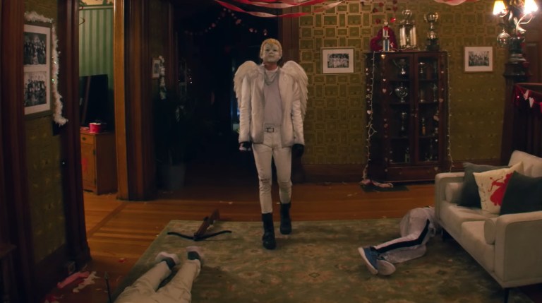 The killer stalks Becca in Eli Roth's Be Mine: A VR Valentine's Slasher (2023)