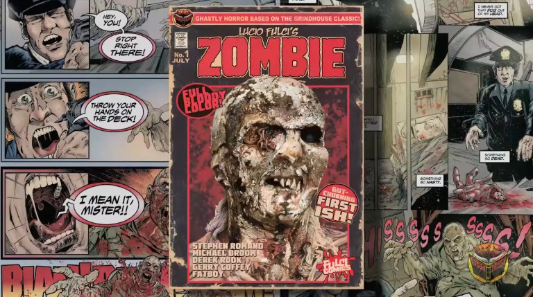 The cover of Eibon Press's Zombie issue 1 with panels from the book.