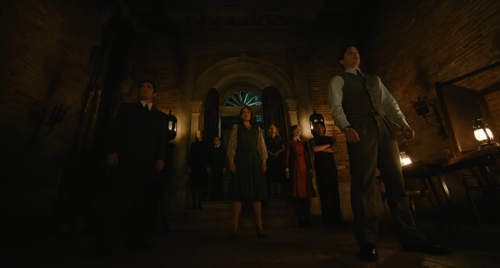 The cast of A Haunting in Venice (2023).
