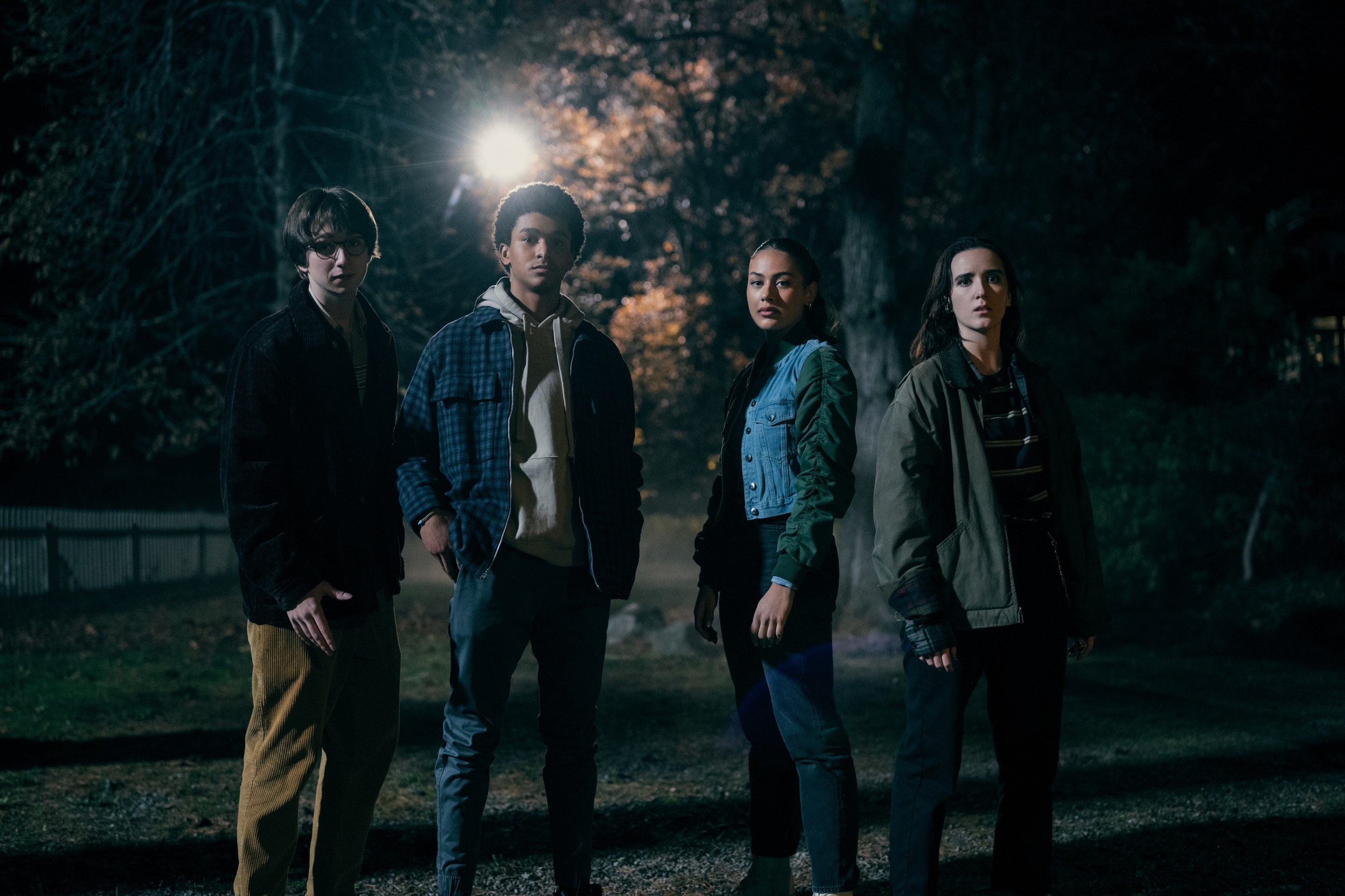 Adrian Greensmith, Jaden Michael, Sage Linder, and Abby Corrigan star in Harlan Coben's Shelter.