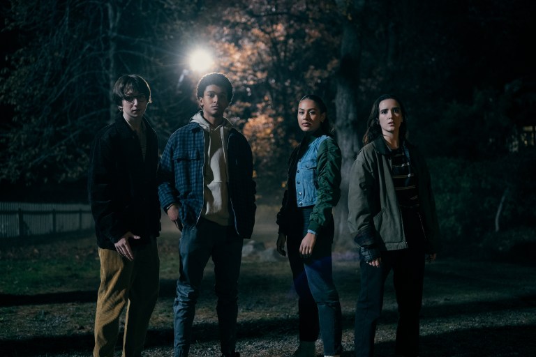 Adrian Greensmith, Jaden Michael, Sage Linder, and Abby Corrigan star in Harlan Coben's Shelter.