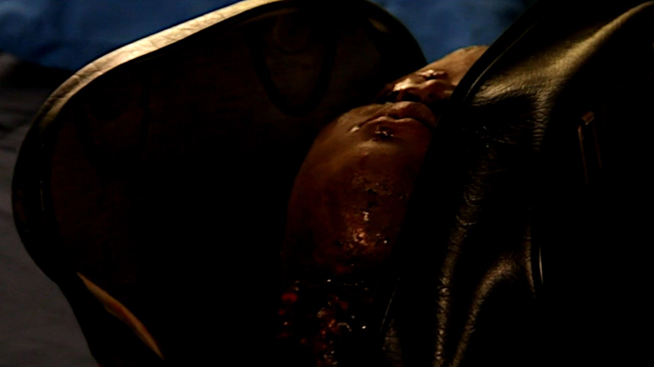 A head rests inside a bowling bag in Found (2012).
