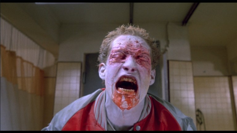 Zombie Freddy yells for Tina in The Return of the Living Dead (1985).