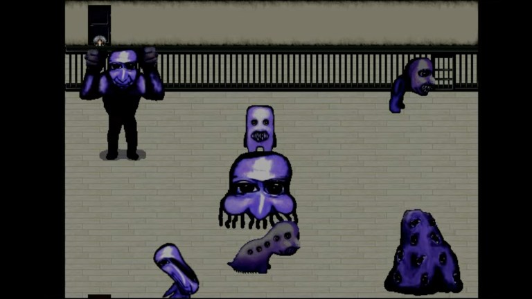 The oni room in the latest version of the Ao Oni game.