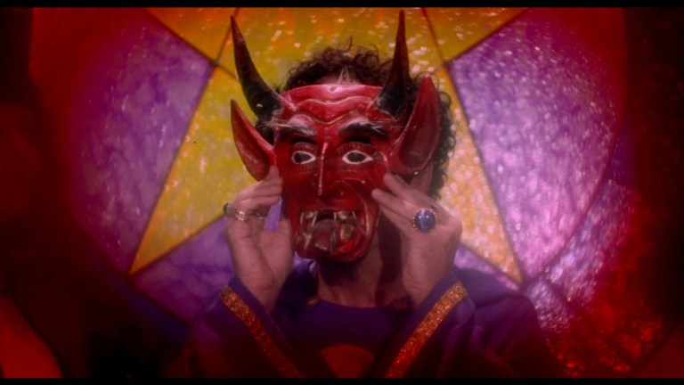 Gahan wears a devil mask in The Love Witch (2016).