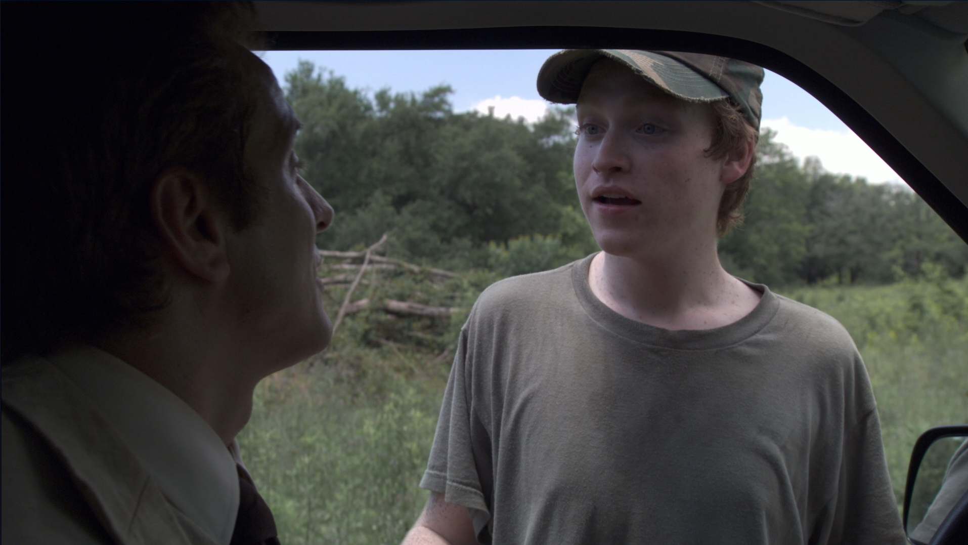 Caleb warns Cotton Marcus to turn around and go home in The Last Exorcism (2010).