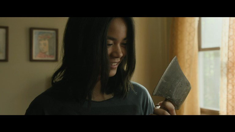 Sari Arambulo in Bloody Axe Wound.