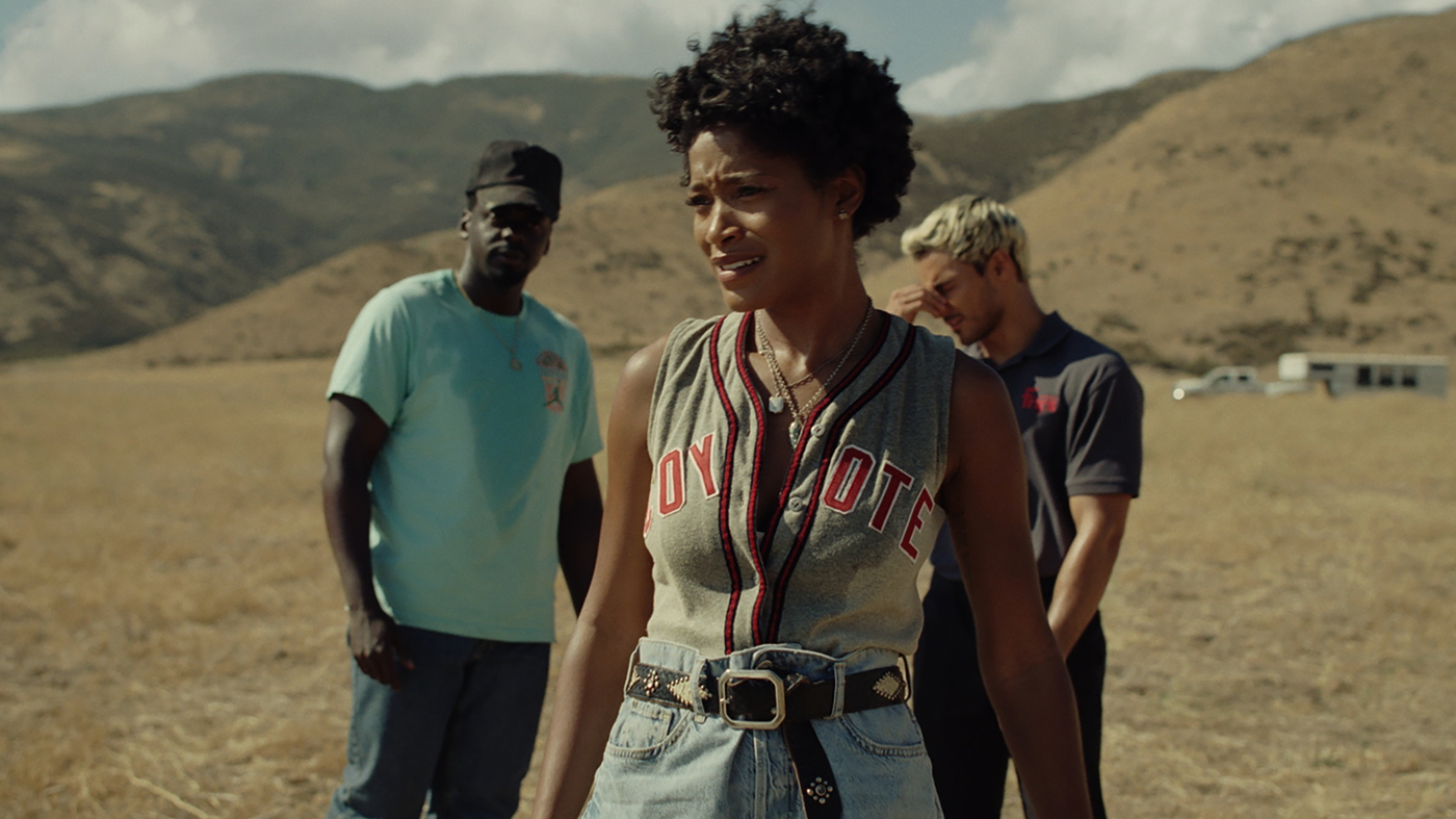 Keke Palmer with Daniel Kaluuya and Brandon Perea in Nope.