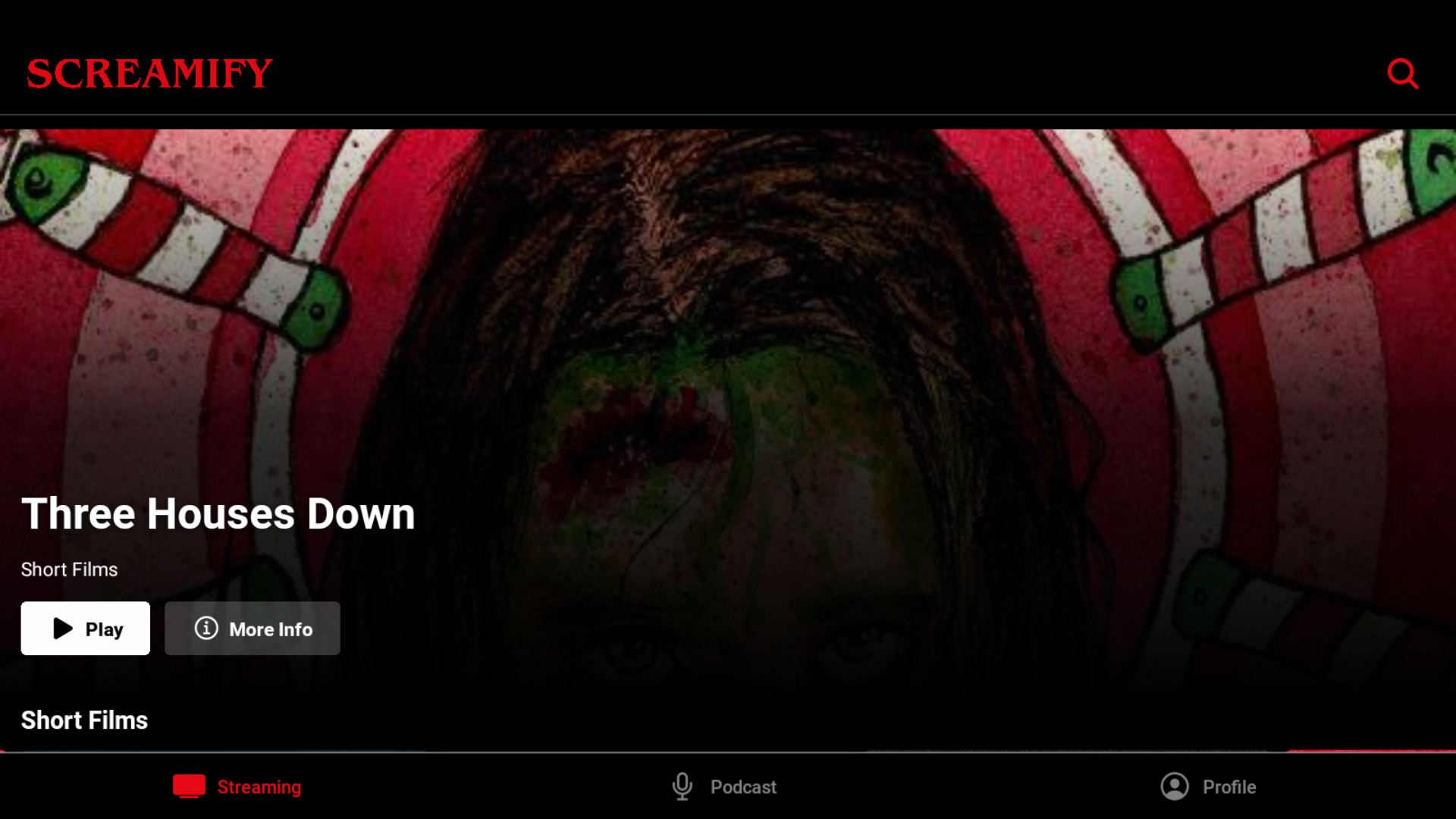Screamify main page.