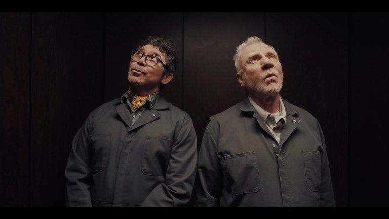 Lou Diamond Phillips and Malcolm McDowell in Et Tu.